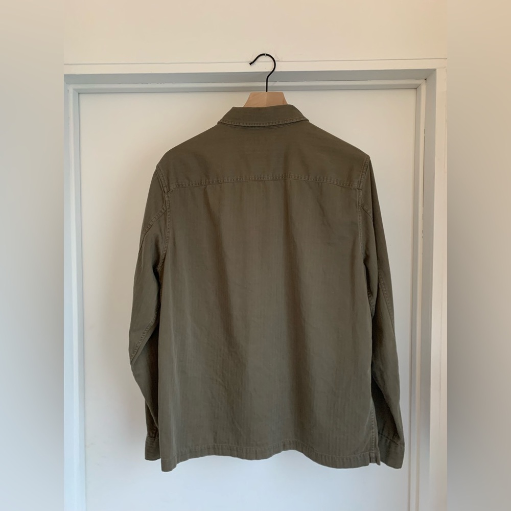 All Saints Men’s Cotton Shirt Jacket in Olive Size Medium - Picture 2 of 3